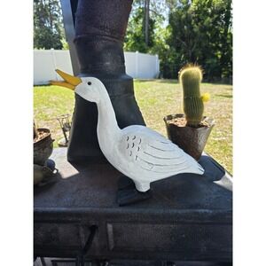 VTG James Haddon Hand Carved Painted‎ Wooden Goose Folk Art Bird 13" OOAK